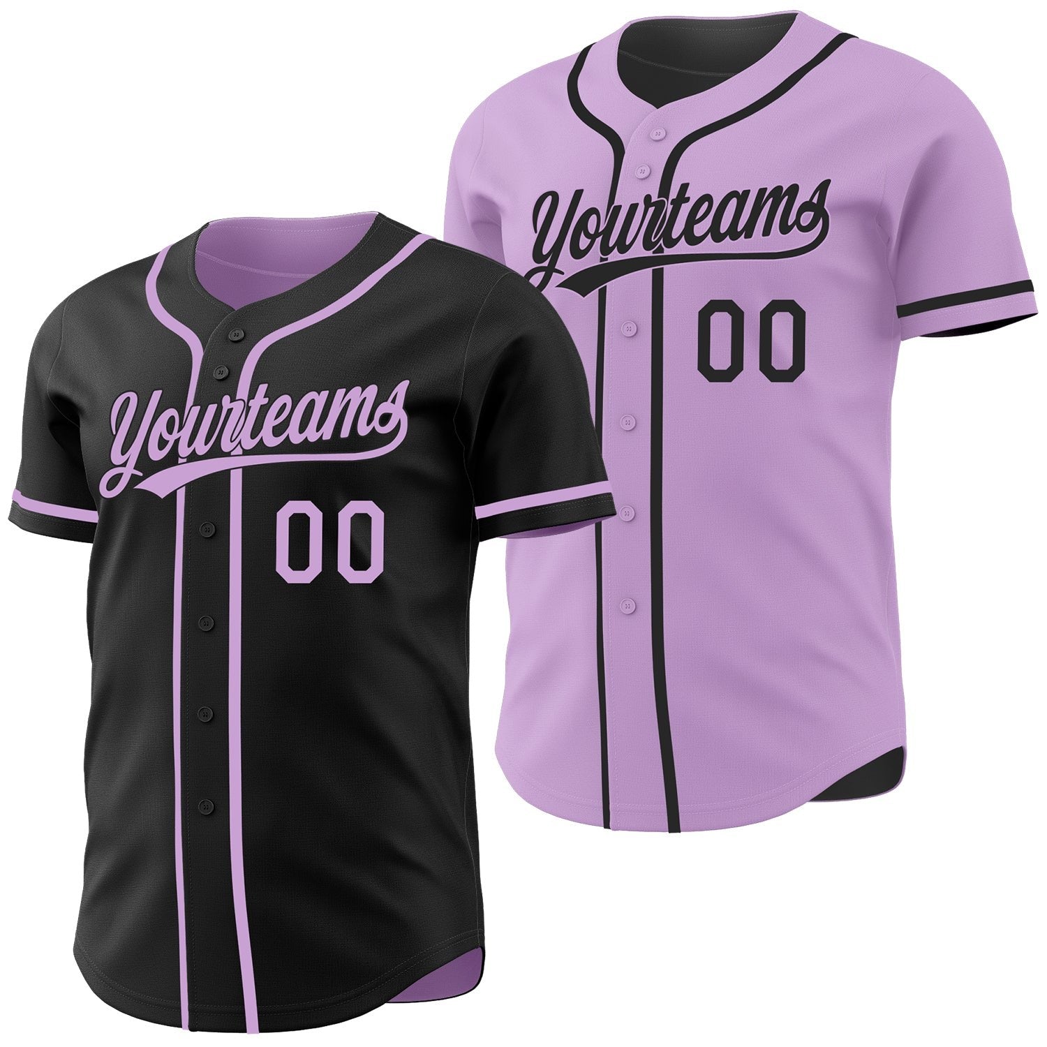Custom Black-Light Purple Reversible Button-Down Baseball Jersey photo 1