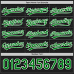 Custom Black Grass Green-White Reversible Button-Down Baseball Jersey photo 4