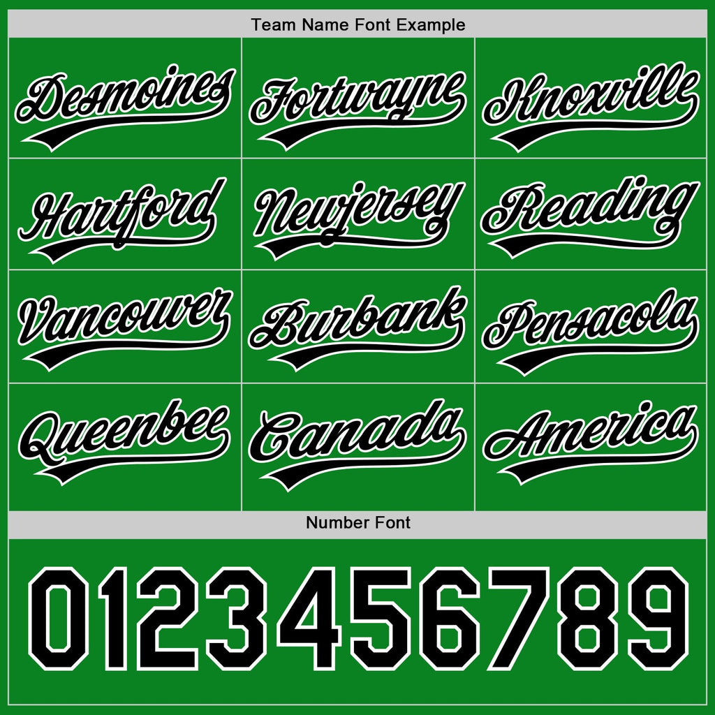 Custom Black Grass Green-White Reversible Button-Down Baseball Jersey photo 5
