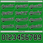 Custom Black Grass Green-White Reversible Button-Down Baseball Jersey photo 5