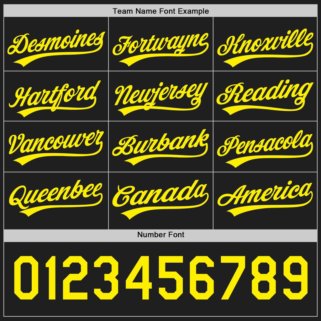 Custom Black-Light Yellow Reversible Button-Down Baseball Jersey photo 4