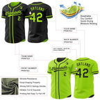 Custom Black-Neon Green Reversible Button-Down Baseball Jersey photo 3