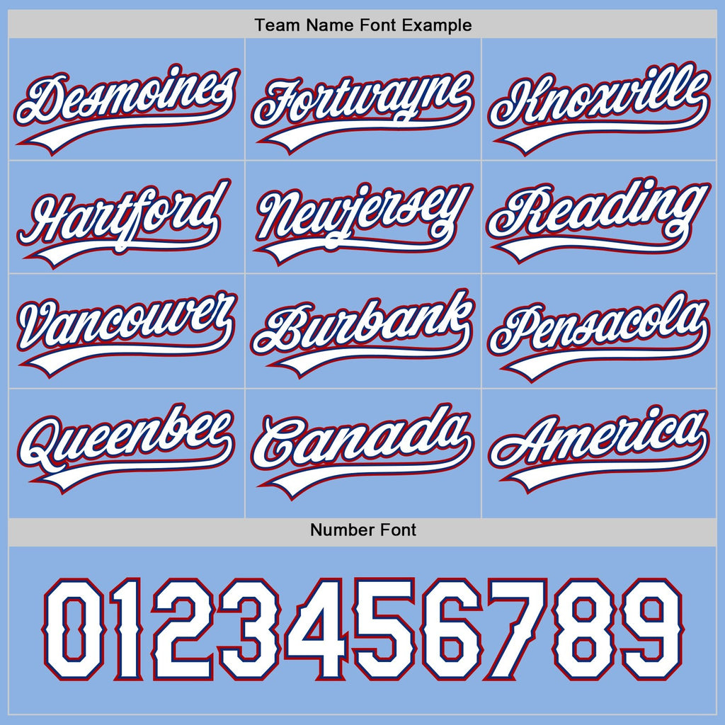 Custom Red Light Blue Reversible Button-Down Baseball Jersey photo 5