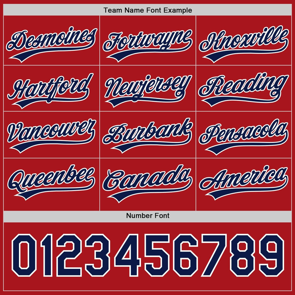 Custom Red Navy-White Reversible Button-Down Baseball Jersey photo 4