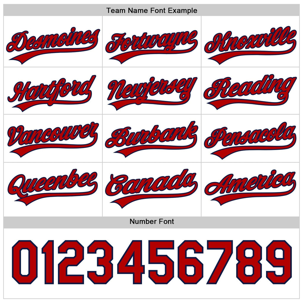 Custom Red Navy-White Reversible Button-Down Baseball Jersey photo 5