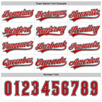 Custom Red White-Black Reversible Button-Down Baseball Jersey photo 5