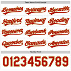 Custom Red White-Old Gold Reversible Button-Down Baseball Jersey photo 5