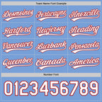Custom Red White-Light Blue Reversible Button-Down Baseball Jersey photo 5