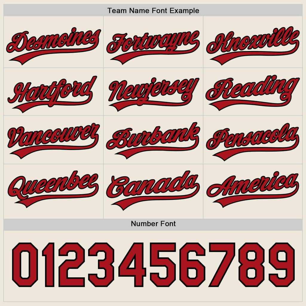 Custom Red Black-Cream Reversible Button-Down Baseball Jersey photo 5