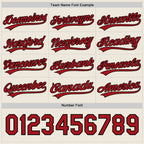 Custom Red Black-Cream Reversible Button-Down Baseball Jersey photo 5