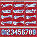 Custom Red White-Electric Blue Reversible Button-Down Baseball Jersey photo 4