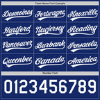 Custom Royal-White Reversible Button-Down Baseball Jersey photo 4