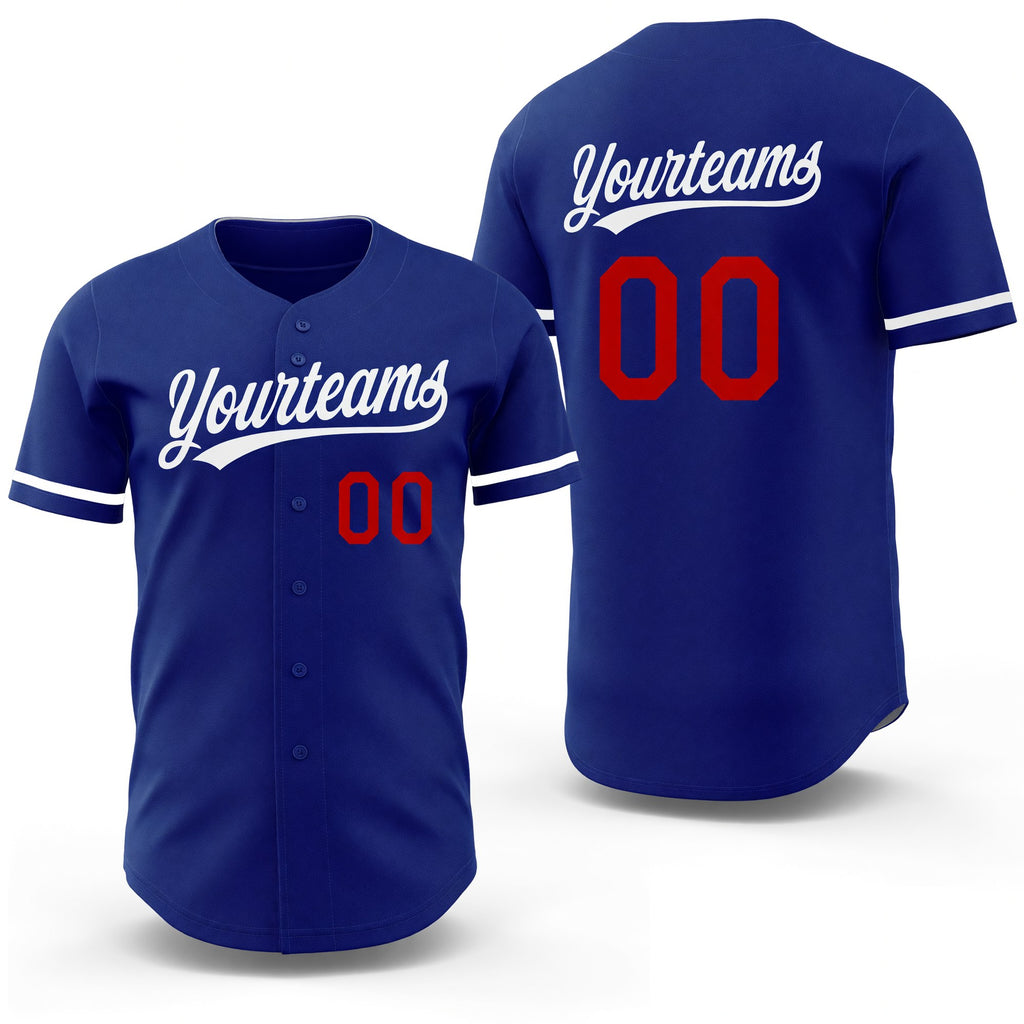 Custom Royal Gray Reversible Button-Down Baseball Jersey