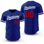 Custom Royal Gray Reversible Button-Down Baseball Jersey