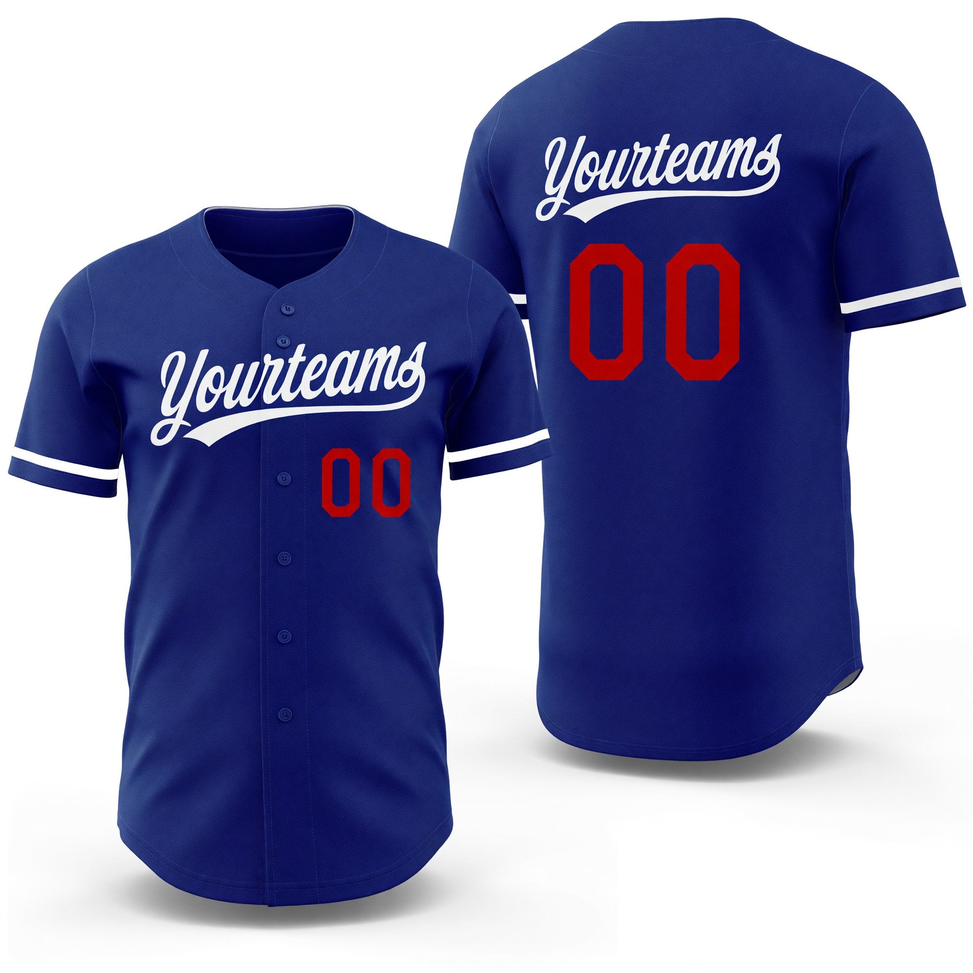 Custom Royal Gray Reversible Button-Down Baseball Jersey