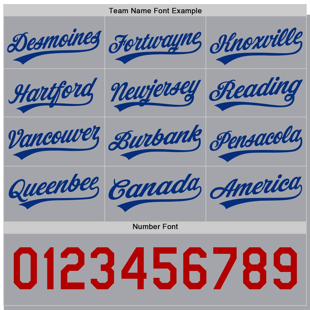 Custom Royal Gray Reversible Button-Down Baseball Jersey photo 5