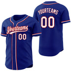 Custom Royal White-Red Reversible Button-Down Baseball Jersey