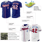 Custom Royal White-Red Reversible Button-Down Baseball Jersey photo 3