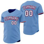 Custom Royal Light Blue Reversible Button-Down Baseball Jersey