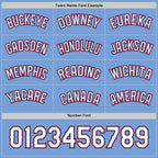 Custom Royal Light Blue Reversible Button-Down Baseball Jersey photo 5