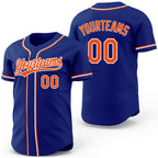 Custom Royal Orange-White Reversible Button-Down Baseball Jersey