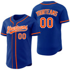 Custom Royal Orange-White Reversible Button-Down Baseball Jersey