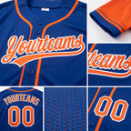 Custom Royal Orange-White Reversible Button-Down Baseball Jersey detail