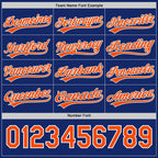 Custom Royal Orange-White Reversible Button-Down Baseball Jersey photo 4