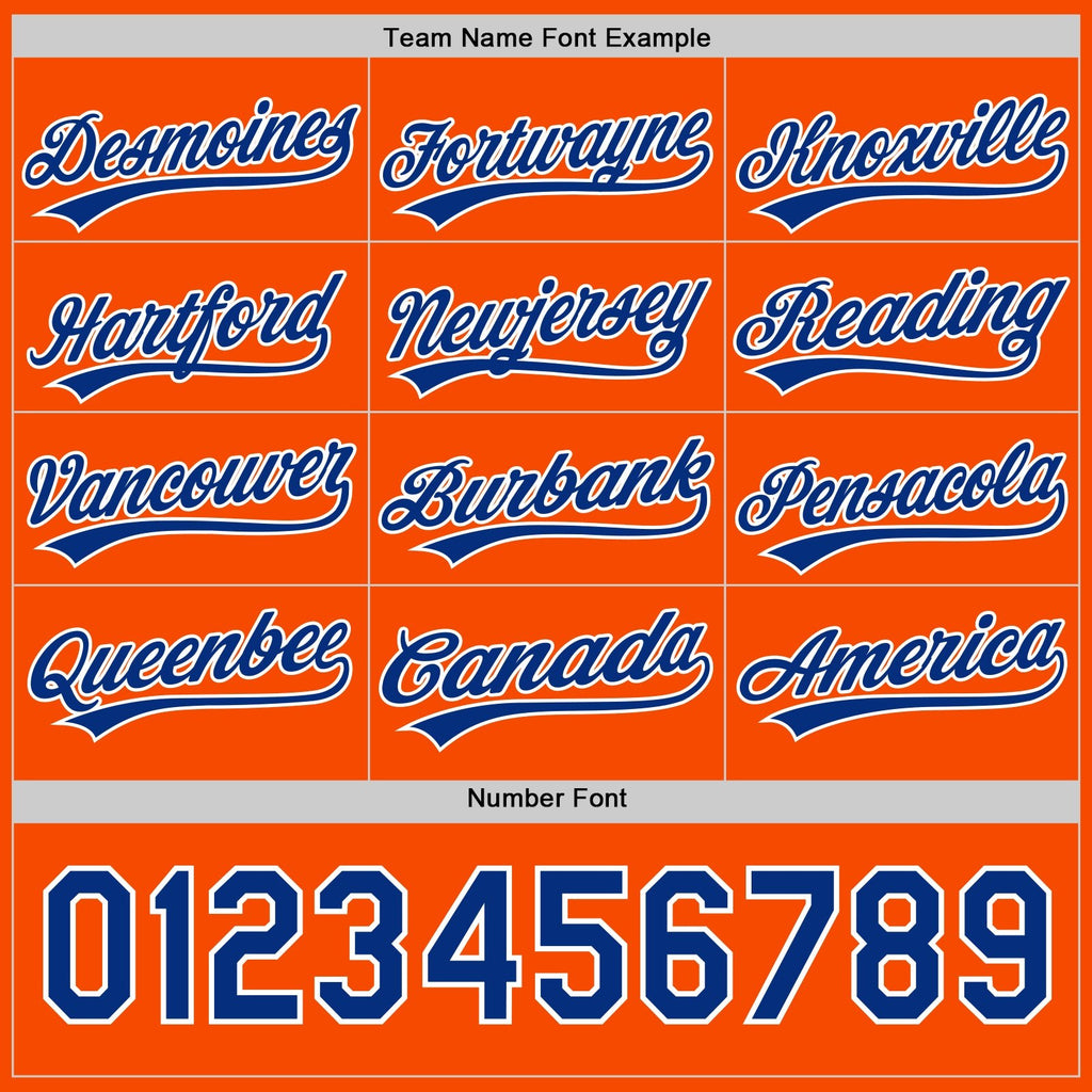 Custom Royal Orange-White Reversible Button-Down Baseball Jersey photo 5