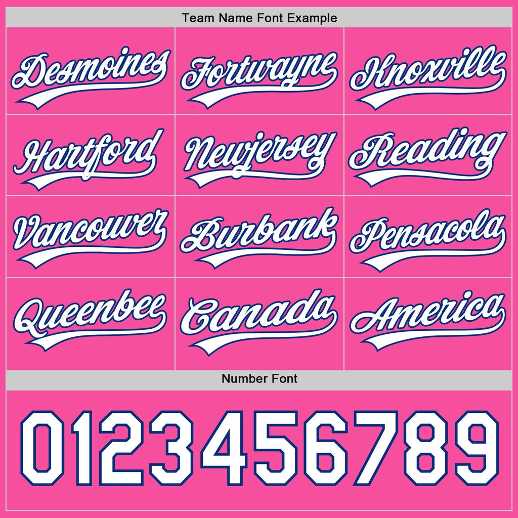 Custom Royal White-Pink Reversible Button-Down Baseball Jersey photo 5