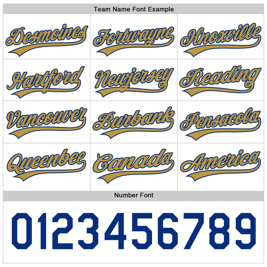 Custom Royal White-Old Gold Reversible Button-Down Baseball Jersey photo 5