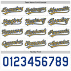 Custom Royal White-Old Gold Reversible Button-Down Baseball Jersey photo 5