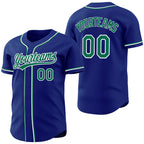 Custom Royal Kelly Green-White Reversible Button-Down Baseball Jersey