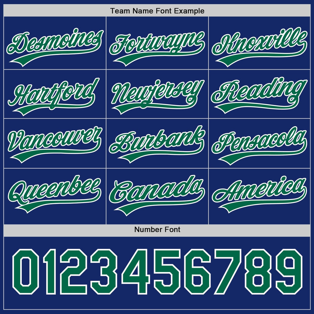 Custom Royal Kelly Green-White Reversible Button-Down Baseball Jersey photo 4