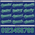Custom Royal Kelly Green-White Reversible Button-Down Baseball Jersey photo 4