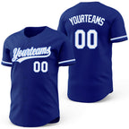 Custom Royal White-Light Blue Reversible Button-Down Baseball Jersey
