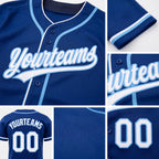 Custom Royal White-Light Blue Reversible Button-Down Baseball Jersey detail