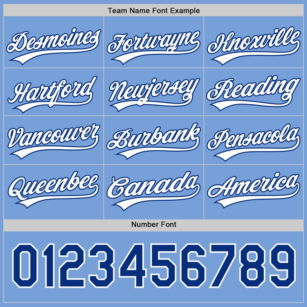 Custom Royal White-Light Blue Reversible Button-Down Baseball Jersey photo 5