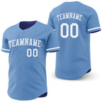 Custom Royal-White Reversible Button-Down Baseball Jersey