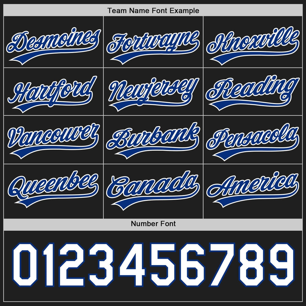 Custom Royal White-Black Reversible Button-Down Baseball Jersey photo 5