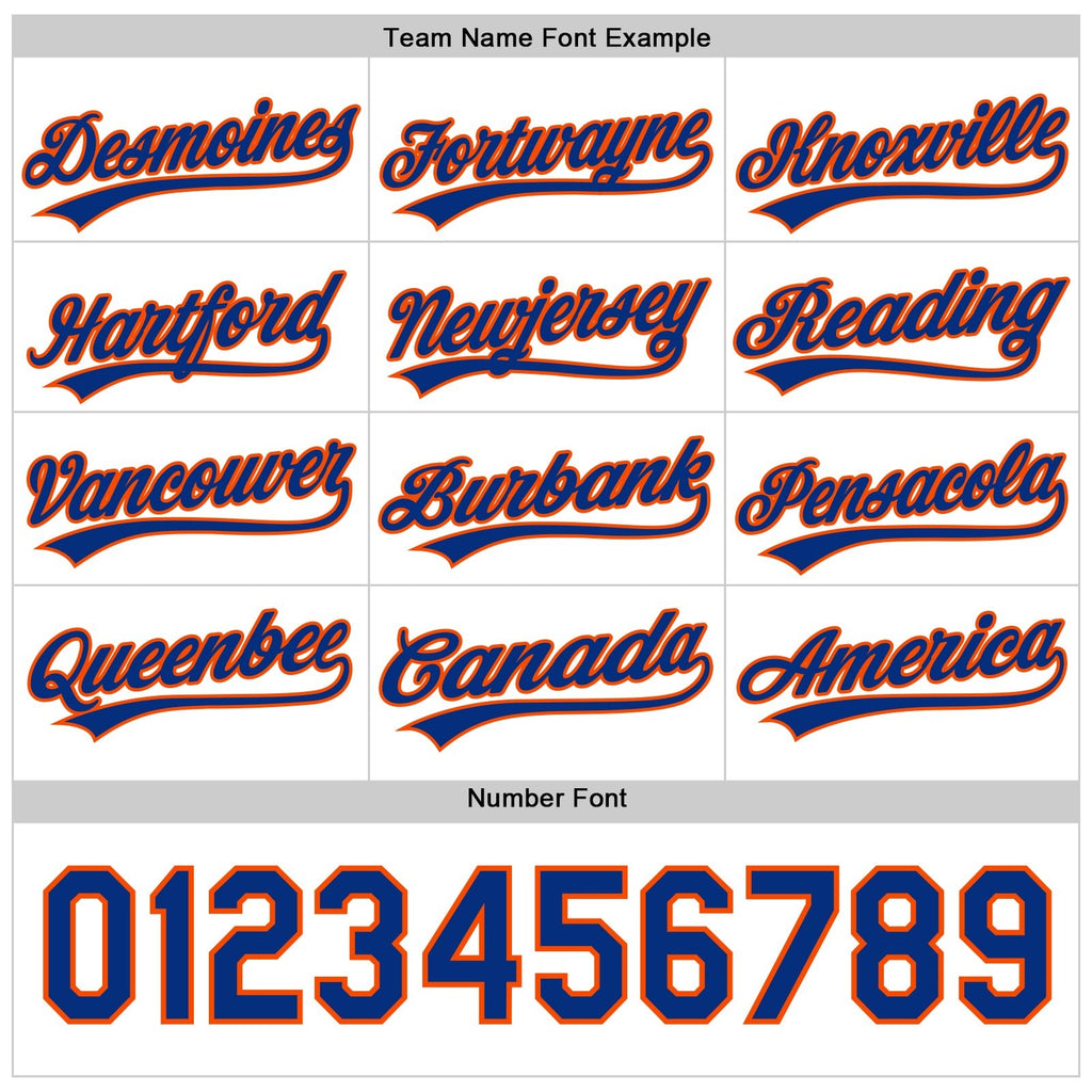 Custom Orange Royal-White Reversible Button-Down Baseball Jersey photo 5