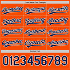 Custom Orange Navy-White Reversible Button-Down Baseball Jersey photo 4
