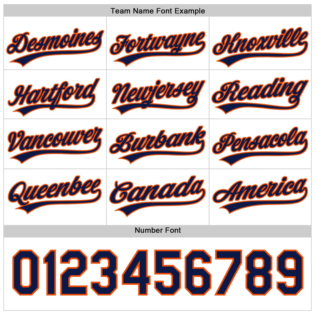 Custom Orange Navy-White Reversible Button-Down Baseball Jersey photo 5