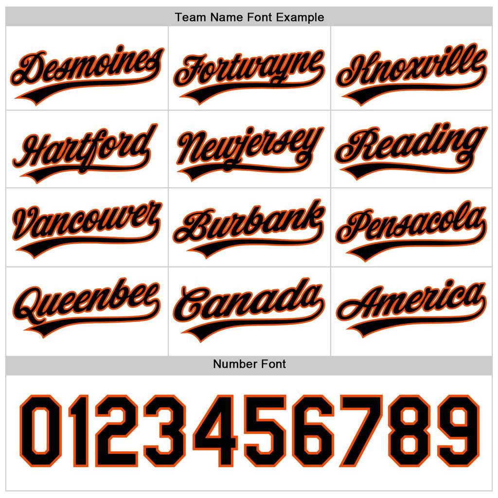 Custom Orange Black-White Reversible Button-Down Baseball Jersey photo 5
