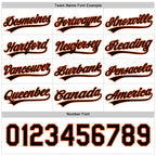 Custom Orange Black-White Reversible Button-Down Baseball Jersey photo 5