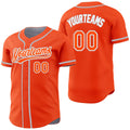 Custom Orange White-Gray Reversible Button-Down Baseball Jersey