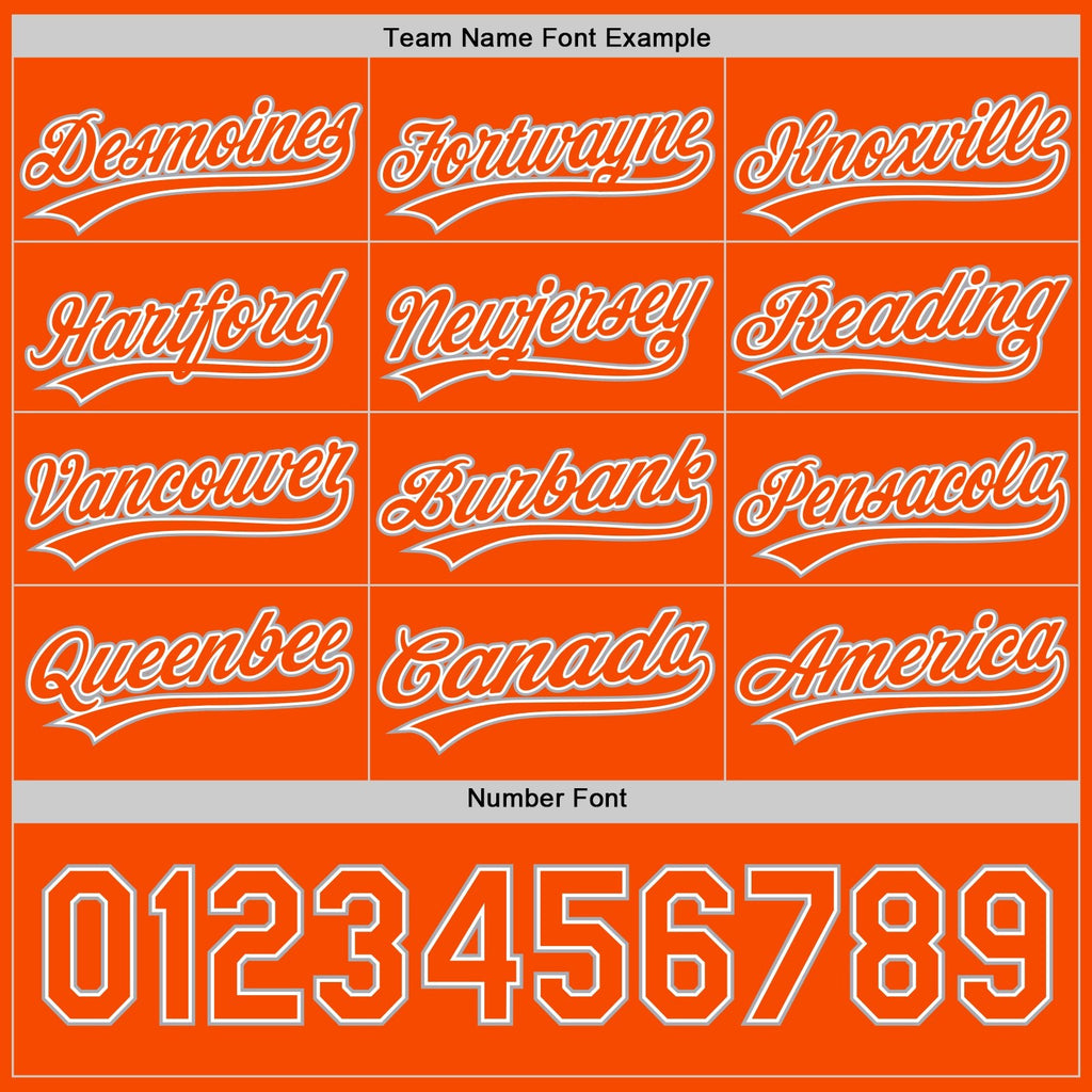 Custom Orange White-Gray Reversible Button-Down Baseball Jersey photo 4