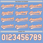 Custom Orange White-Light Blue Reversible Button-Down Baseball Jersey photo 5