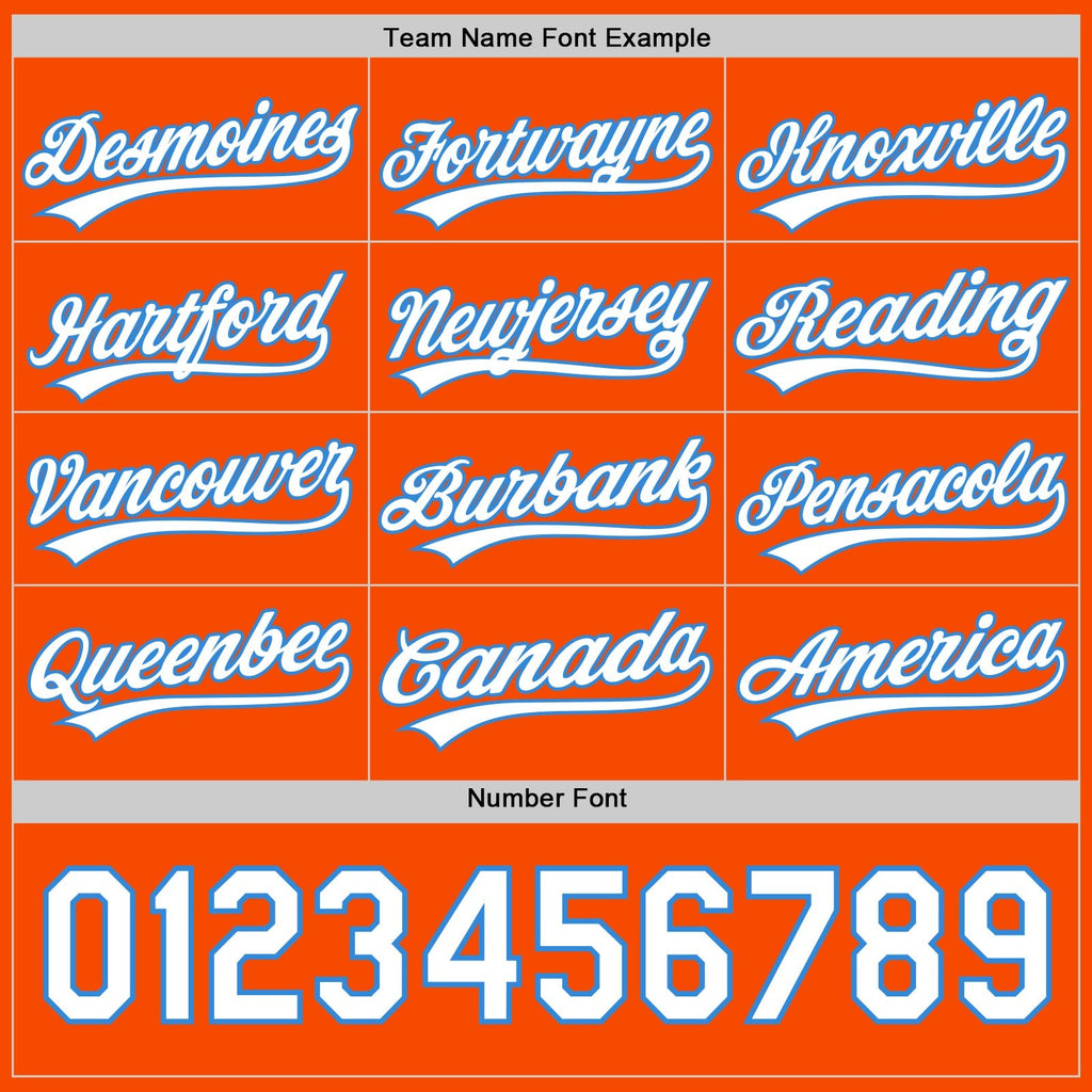 Custom Orange White-Electric Blue Reversible Button-Down Baseball Jersey photo 4