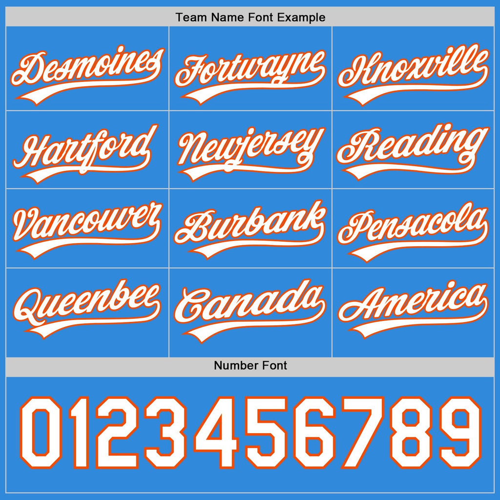 Custom Orange White-Electric Blue Reversible Button-Down Baseball Jersey photo 5